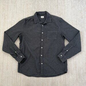 Marine Layer Cotton Flannel Check Button Up Long Sleeve Shirt M